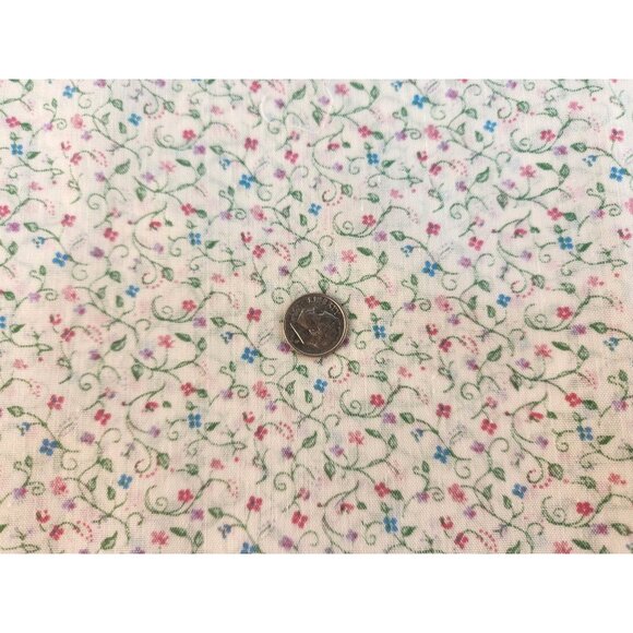 Vintage Calico Fabric Lot Various Floral Patterns Cotton Quilting Craft Material - Picture 7 of 9